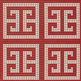 Picture of Bisazza Mosaico - Decori Opus Romano - Key White Red