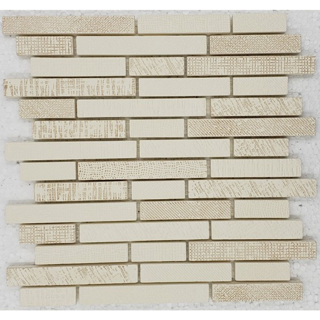 Picture of Bati Orient - Fabric Print Patchwork Baguette Mosaic Off White Beige Mix
