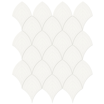 Picture of Anatolia Tile & Stone - Soho Scallop Mosaic Canvas White