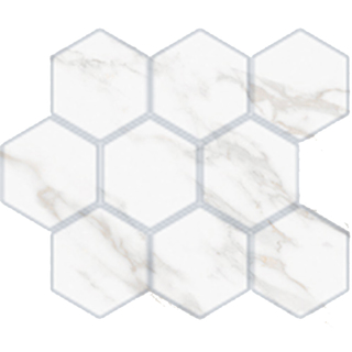 Picture of American Wonder Porcelain - Carenza Hexagon Mosaic Oro