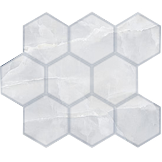 Picture of American Wonder Porcelain - Era Hexagon Mosaic Mystic Gray Matte