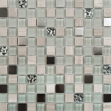 Picture of Bati Orient - Mix Mosaic 7/8 x 7/8 Grey Mix Marble Glass Metal