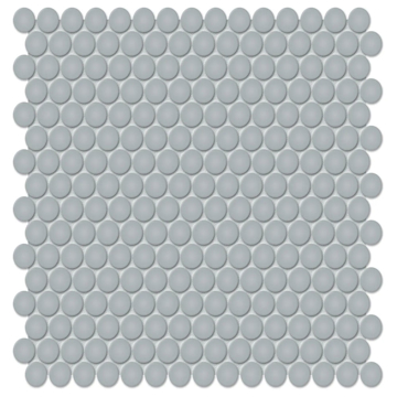 Picture of Anatolia Tile & Stone - Soho Penny Round Mosaic Cloud Blue Glossy