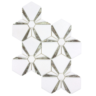 Picture of Anthology Tile - Dazzle Kaleidoscope Mosaic Kaleidoscope Silver