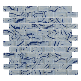Picture of Anthology Tile - Oceanique 1 x 2 Mosaic High Tide Sky Blue