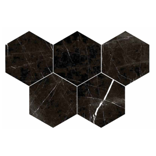 Picture of Florim USA - Luxury Hexagon Mosaic Matte Nero Marquina