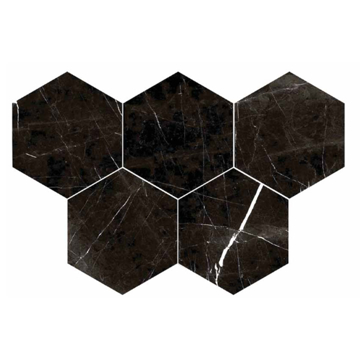 Picture of Florim USA - Luxury Hexagon Mosaic Matte Nero Marquina