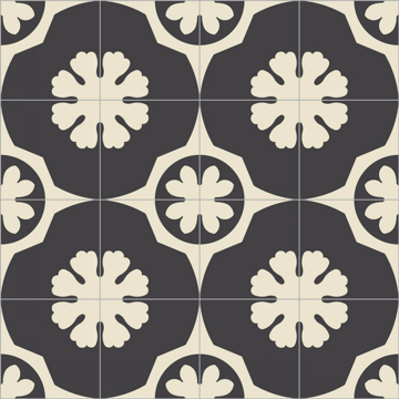 Picture of Bisazza Mosaico - Cementiles Decorations Square Twiggy Nero