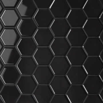 Picture of Bedrosians - Le Cafe Mosaic Hexagon 2 x 2 Black Glossy