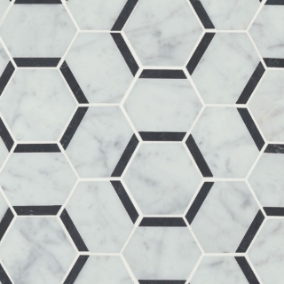 Picture of Bedrosians - Matisse 4 White Carrara/Nero Marquina
