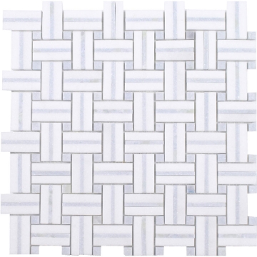 Picture of Tesoro - Sliced Basketweave Blu Celeste Thassos