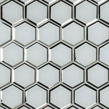 Picture of MS International - Glass Mosaic Hexagon Ice Beveled