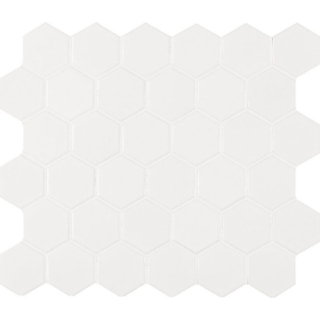 Picture of MS International - Retro Mosaic Glossy Bianco Hexagon