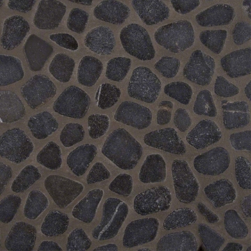 Picture of MS International - Rio Lago Pebble Mosaics 12 X 12 Tumbled Black