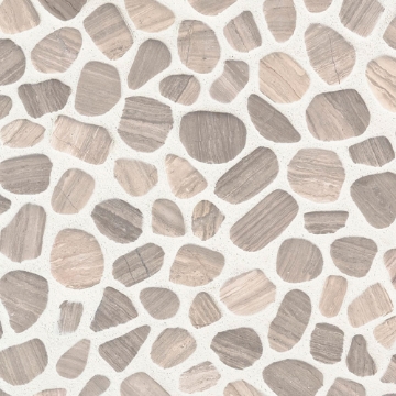 Picture of MS International - Rio Lago Pebble Mosaics 12 X 12 Tumbled White Oak