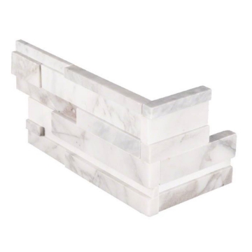 Picture of MS International - RockMount Stacked Stone L Corner 3D 6 X 12 x 6 Calacatta Cressa