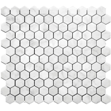 Picture of MiR Mosaic - Marbella Carrara Hex 1 x 1 Carrara Hex Honed