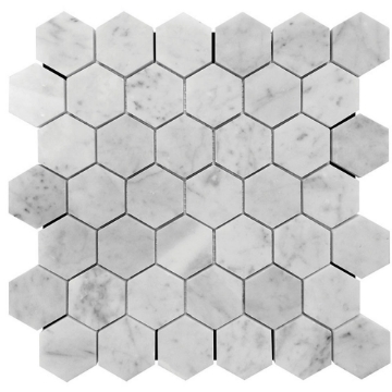 Picture of MiR Mosaic - Marbella Carrara Hex 2 x 2 Carrara Hex Honed