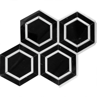 Picture of MiR Mosaic - Tuxedo Park Nero Bianco Hex