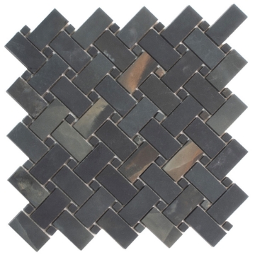 Picture of MiR Mosaic - Imperial Basketweave Mosaic Onyx Black