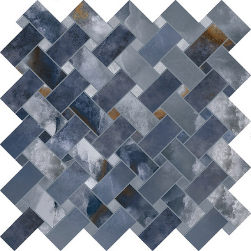 Picture of MiR Mosaic - Imperial Basketweave Mosaic Onyx Blue