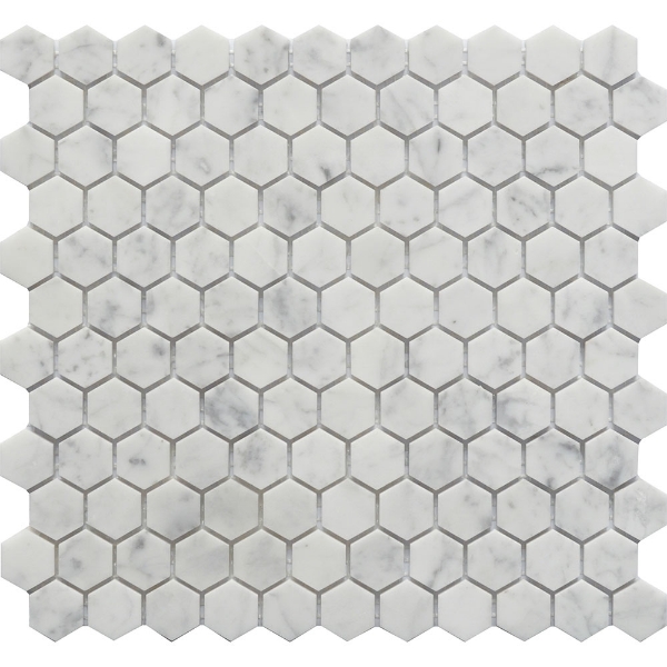 Picture of Roca - Rockart Mosaics Hexagon Carrara 1 x 1