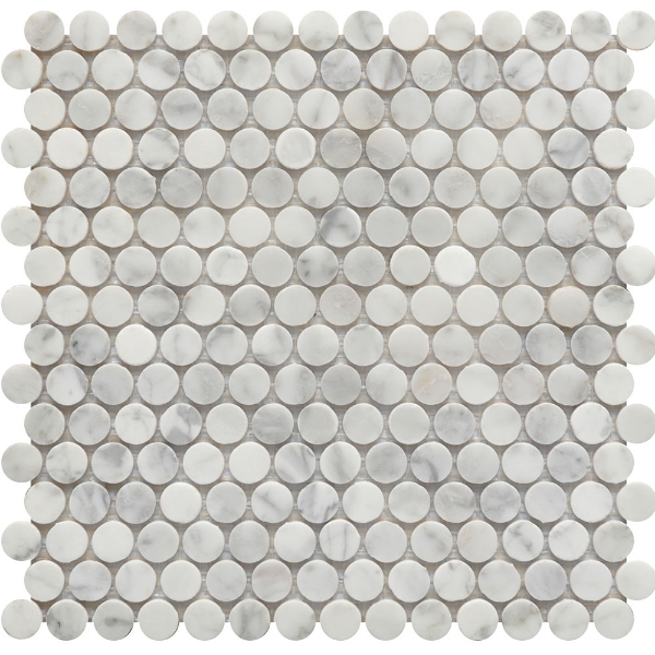 Picture of Roca - Rockart Mosaics Penny Round Carrara