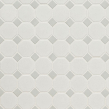 Picture of MS International - Retro Mosaic Matte White Gray Octagon