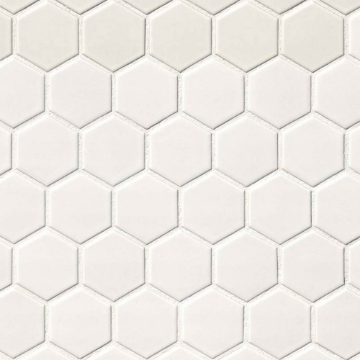 Picture of MS International - Retro Mosaic Matte White Hexagon