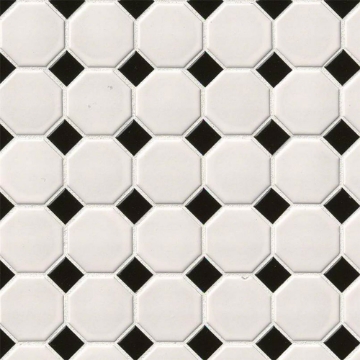 Picture of MS International - Retro Mosaic Matte White Black Octagon