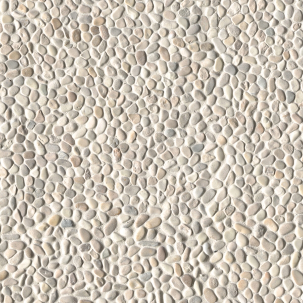 Picture of MS International - Rio Lago Pebble Mosaics 12 X 12 Tumbled Ivory White