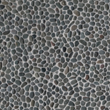 Picture of MS International - Rio Lago Pebble Mosaics 12 X 12 Tumbled Noir Ash