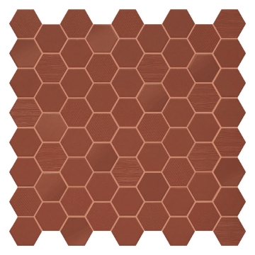 Picture of Terratinta - Hexa Matt Mosaic Rusty Red Mix