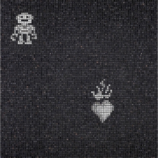 Picture of Bisazza Mosaico - Decori 10 - Hearts and Robots Hearts Robots Black