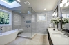 Picture of Elon Tile & Stone - Tri-Weave Mosaics Pearl White Pacific Gray Dot Honed