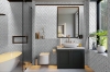 Picture of Elon Tile & Stone - Petite Jewel Mosaics Pearl White with Mystic Gray & Bardiglio Nuvolato Honed
