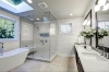 Picture of Elon Tile & Stone - Petite Jewel Mosaics Calacatta Gold with White Thassos & Crema Marfil Honed