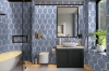 Picture of Elon Tile & Stone - Curvosa Mosaics Azul Macauba White Thassos Honed