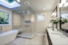 Picture of Elon Tile & Stone - 1 Rounds Mosaics Cross-Cut Light Ivory Travertine Honed