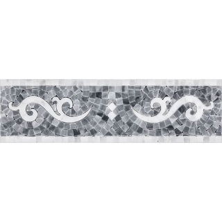 Picture of Elon Tile & Stone - Scroll Border Bardiglio Nuvolato Bianco Carrara Polished