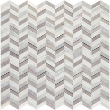Picture of American Olean - Candora Mini Chevron Mosaic White and Gray