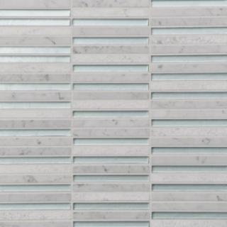 Picture of Bedrosians - Kaikos Stacked Mosaic Blue White Carrara