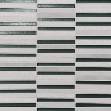 Picture of Bedrosians - Kaikos Stacked Mosaic Dark Green Oriental White