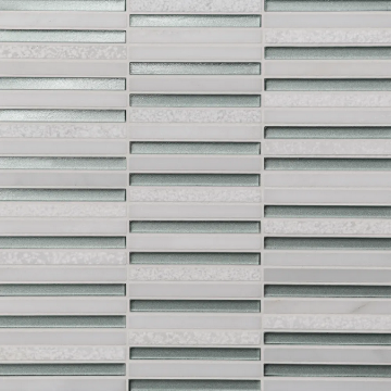 Picture of Bedrosians - Kaikos Stacked Mosaic Light Green Oriental White