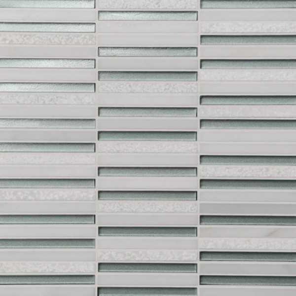 Picture of Bedrosians - Kaikos Stacked Mosaic Light Green Oriental White