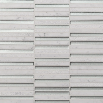 Picture of Bedrosians - Kaikos Stacked Mosaic Silver White Carrara
