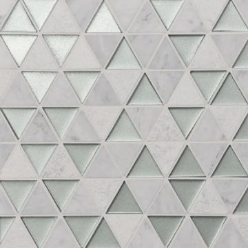 Picture of Bedrosians - Kaikos Triangle Mosaic Silver White Carrara