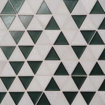 Picture of Bedrosians - Kaikos Triangle Mosaic Dark Green Oriental White