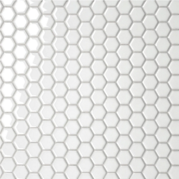Picture of Bedrosians - Le Cafe Mosaic Hexagon 1 x 1 White Glossy