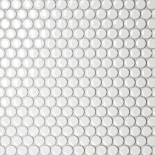 Picture of Bedrosians - Le Cafe Mosaic Penny Round White Glossy